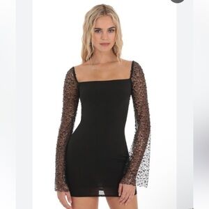 NWT Lucy in the Sky Black sequins dress